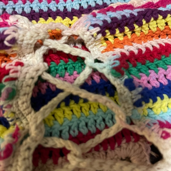 Crochet Rainbow Crop Top - Picture 7 of 7